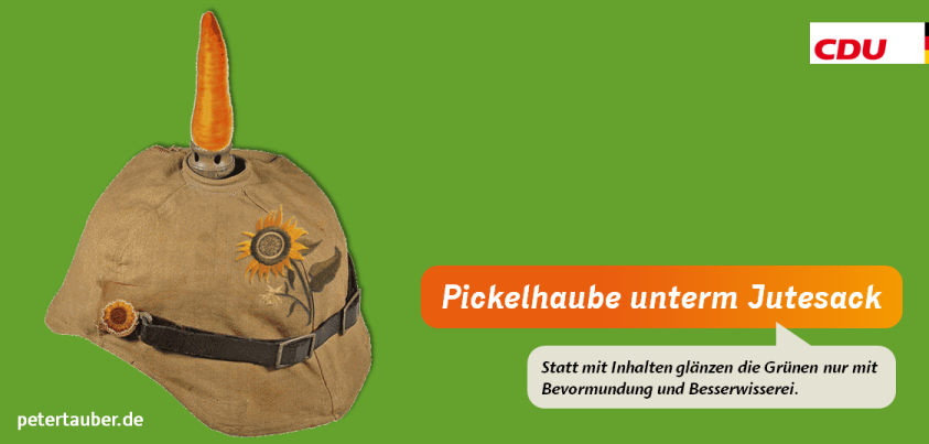 Pickelhaube unterm Jutesack
