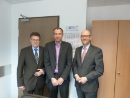 CDU-Landtagskandidat Michael Reul, Geschäftsführer Jörg Deusinger, Dr. Peter Tauber MdB